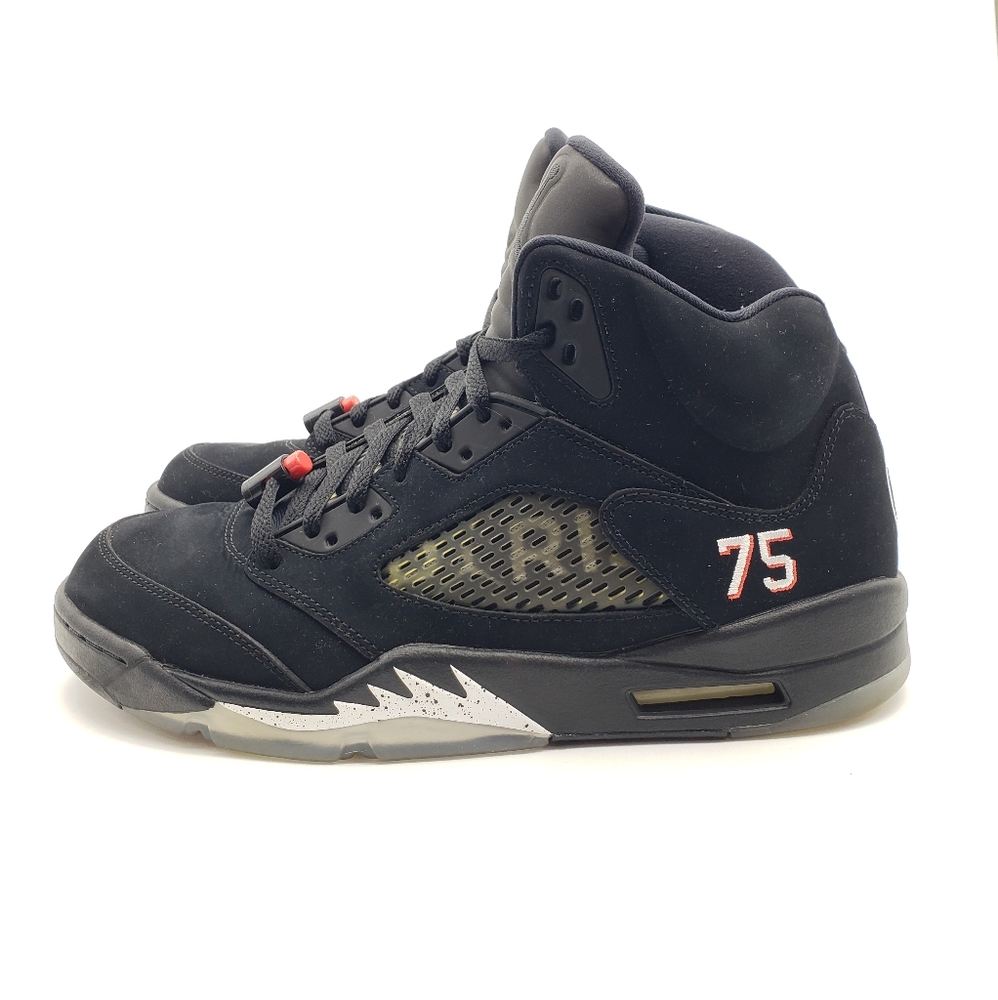 JORDAN RETRO V 5 BCFC PARIS SAINT GERMAIN BLACK METALLIC FIRE RED SUPREME SZ 10 - Picture 2 of 10